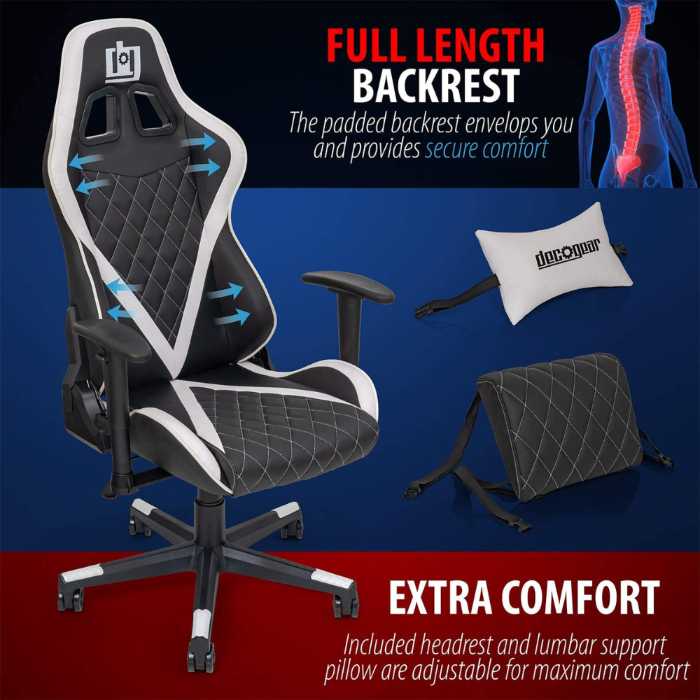 Deco Gear Diamond Quilted Ergonomic Gaming Chair